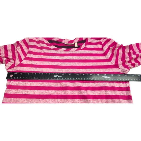LORI GOLDSTEIN Tunic 3/4 Sleeve Pocket Sz S Pink Stripped Lagenlook 55-12 - Picture 4 of 9